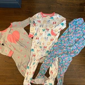 3 Sets of 18 Month Footie Pajamas